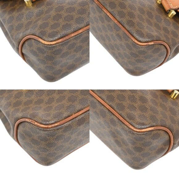 CELINE Logo Macadam Pattern Shoulder Bag PVC Leather Brown Italy - Picture 7 of 16